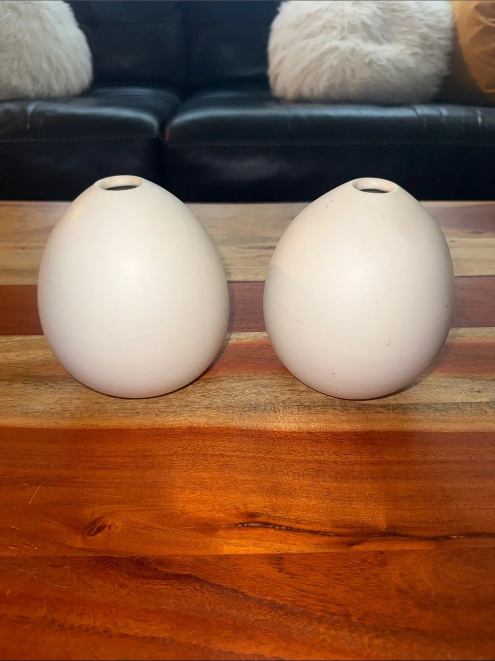 West Elm White Ceramic Bud Vases - Set of 2